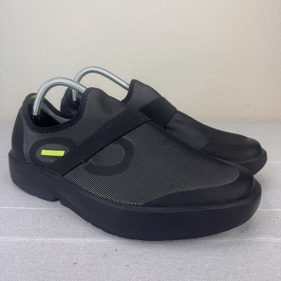 Men’s OOFOS OOmg Slip On Fibre Low Recovery Comfort Shoes Sneakers Black Gray 10 main image 7